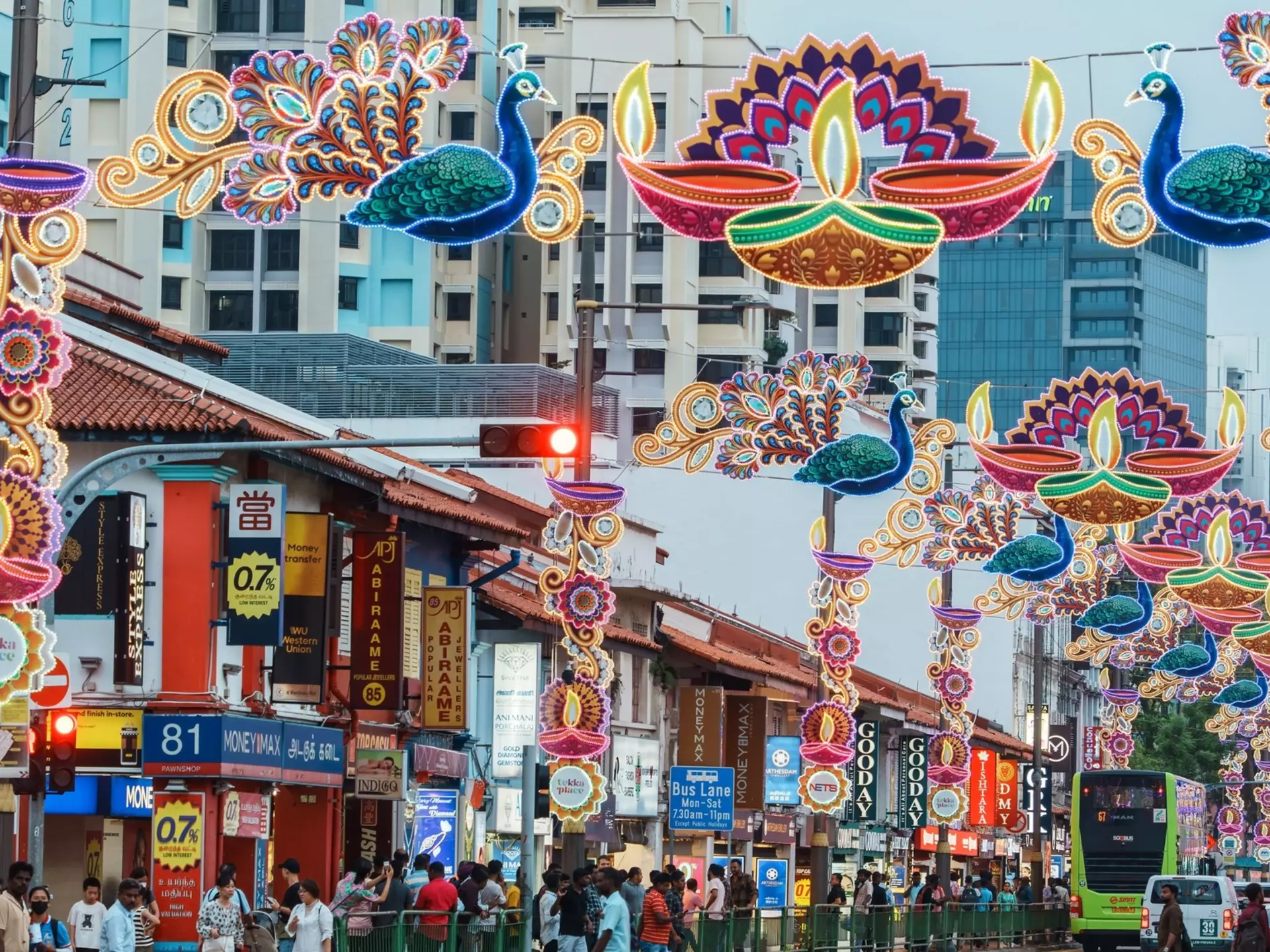 Street decorations in Singapore’s Little India. Wirestock Creators/Shutterstock