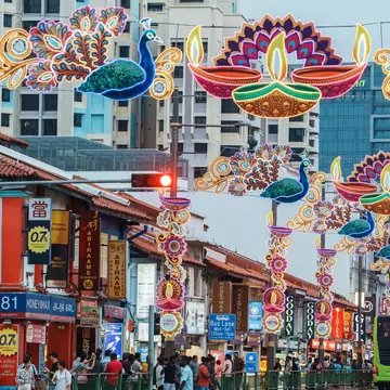 Street decorations in Singapore’s Little India. Wirestock Creators/Shutterstock