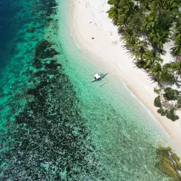 Aerial footage of the beautiful islands of the Phillipines. 