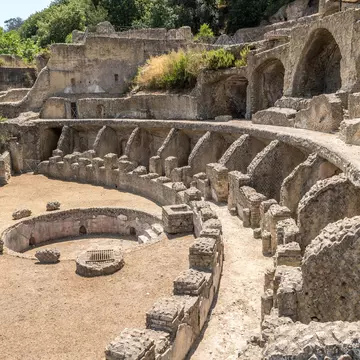 An archaeological complex of ancient Roman baths of Baia in Campi Flegrei
