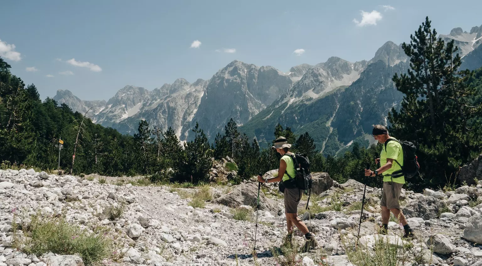 Hiking in the mountains near Valbonë, Albania. Ilir Tsouko/Lonely Planet