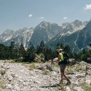 Hiking in the mountains near Valbonë, Albania. Ilir Tsouko/Lonely Planet