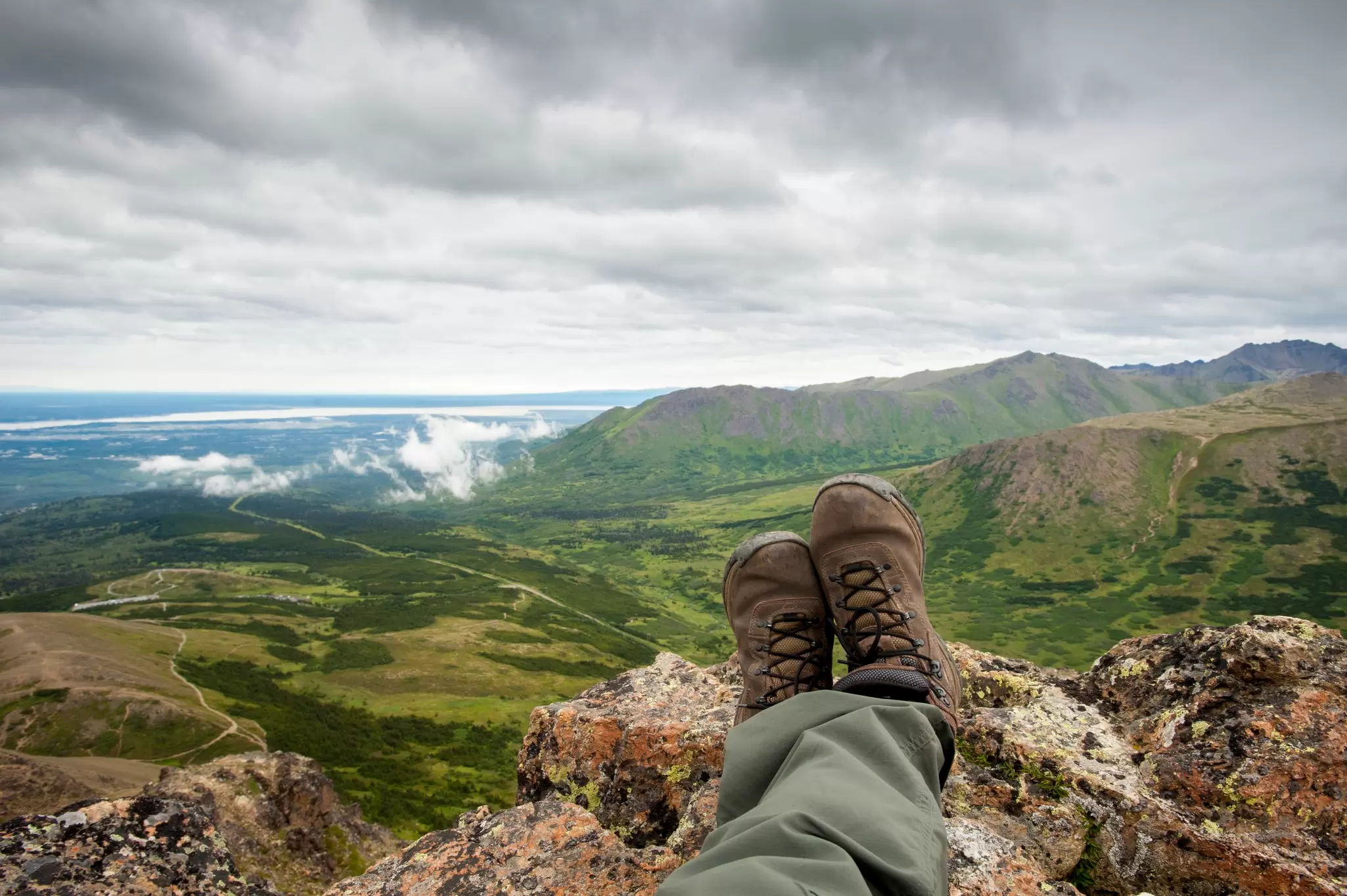Climbers legs and feet on top of Flat Top Mountain trail, near Anchorage AK, Chugach Mountains.,Climbers legs and feet on top of Flat Top Mountain trail, near Anchorage AK, Chugach Mountains.. (Photo by: Edwin Remsburg/VW Pics via Getty Images)
687658322
activity, alaska, health, man, male, climber, anchorage, chugach, peaceful, tranquil, isolation, shoes, feet, color