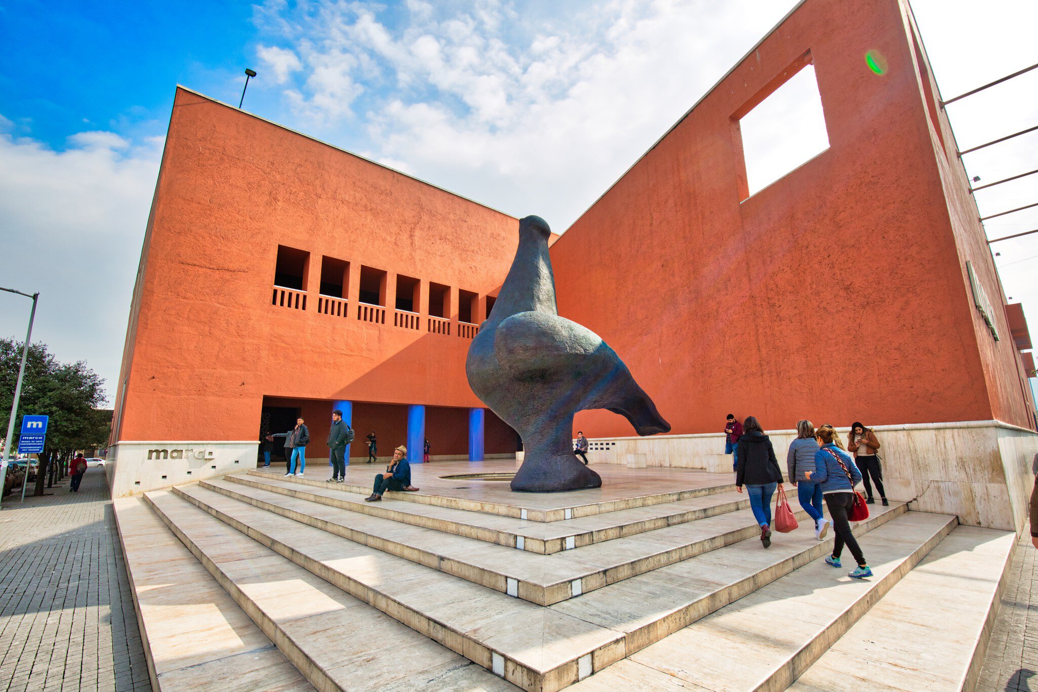 Monterrey, Mexico-9 December, 2018:  MARCO, Museum of Contemporary Art (Museo de Arte Contemporaneo) located on city landmark Macroplaza