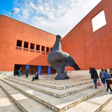 Monterrey, Mexico-9 December, 2018:  MARCO, Museum of Contemporary Art (Museo de Arte Contemporaneo) located on city landmark Macroplaza