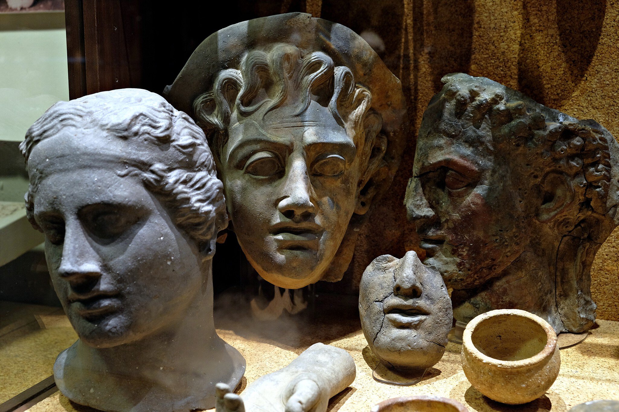 Collection of busts on display at the Museo Archeologico Nazionale in Cagliari.