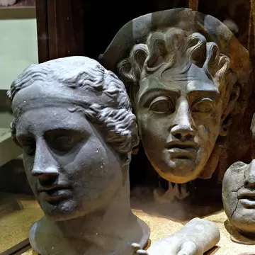 Collection of busts on display at the Museo Archeologico Nazionale in Cagliari.
