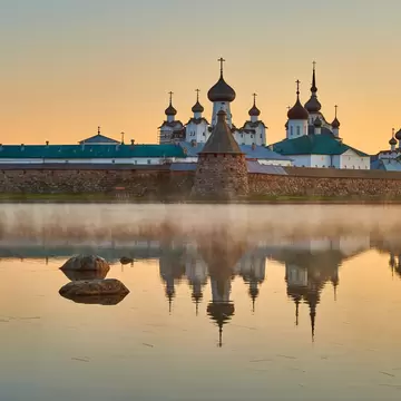 Solovetsky Spaso-Preobrazhensky Transfiguration Monastery (iconic view, Solovki Kremlin). White Sea, Russia, Arkhangelsk region, Solovki island; Shutterstock ID 1737751220; your: Sloane Tucker; gl: 65050; netsuite: Online Editorial; full: POI