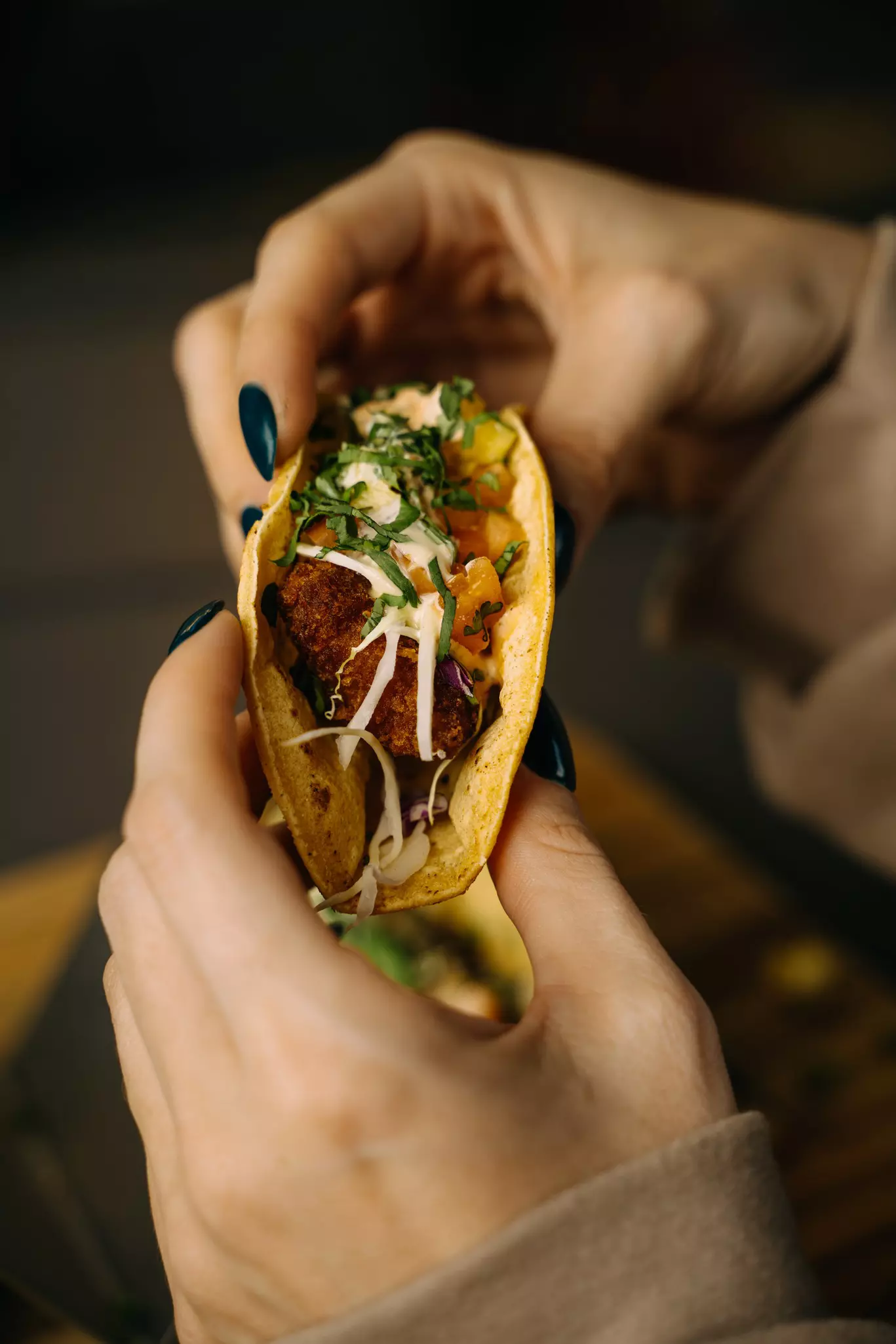 Taco at Cafe Tresbé at San Juan in Puerto Rico