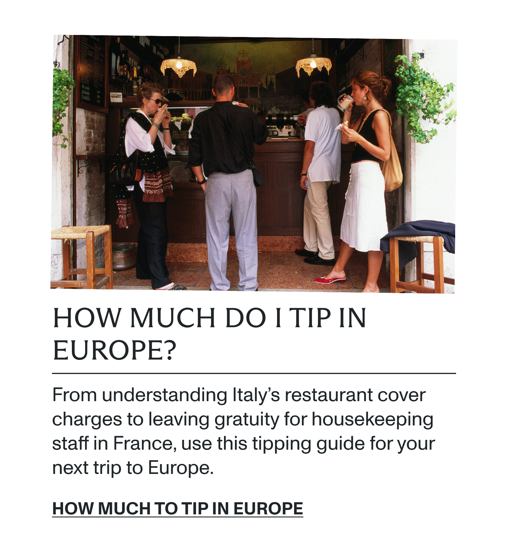 How much do I tip in Europe?