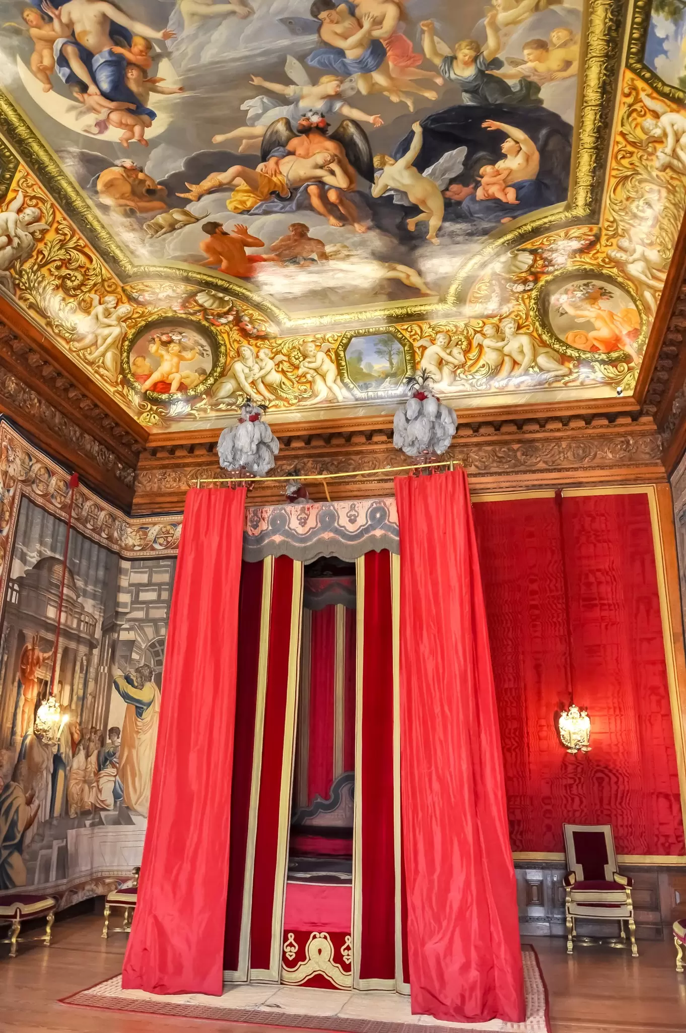 View of the Great Bechamber at Hampton Court Palace in London, UK.