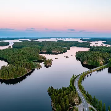 Lake Saimaa on a summer evening. Finland  License Type: media  Download Time: 2023-08-01T15:17:30.000Z  User: FergalCo  Is Editorial: No  purchase_order:
