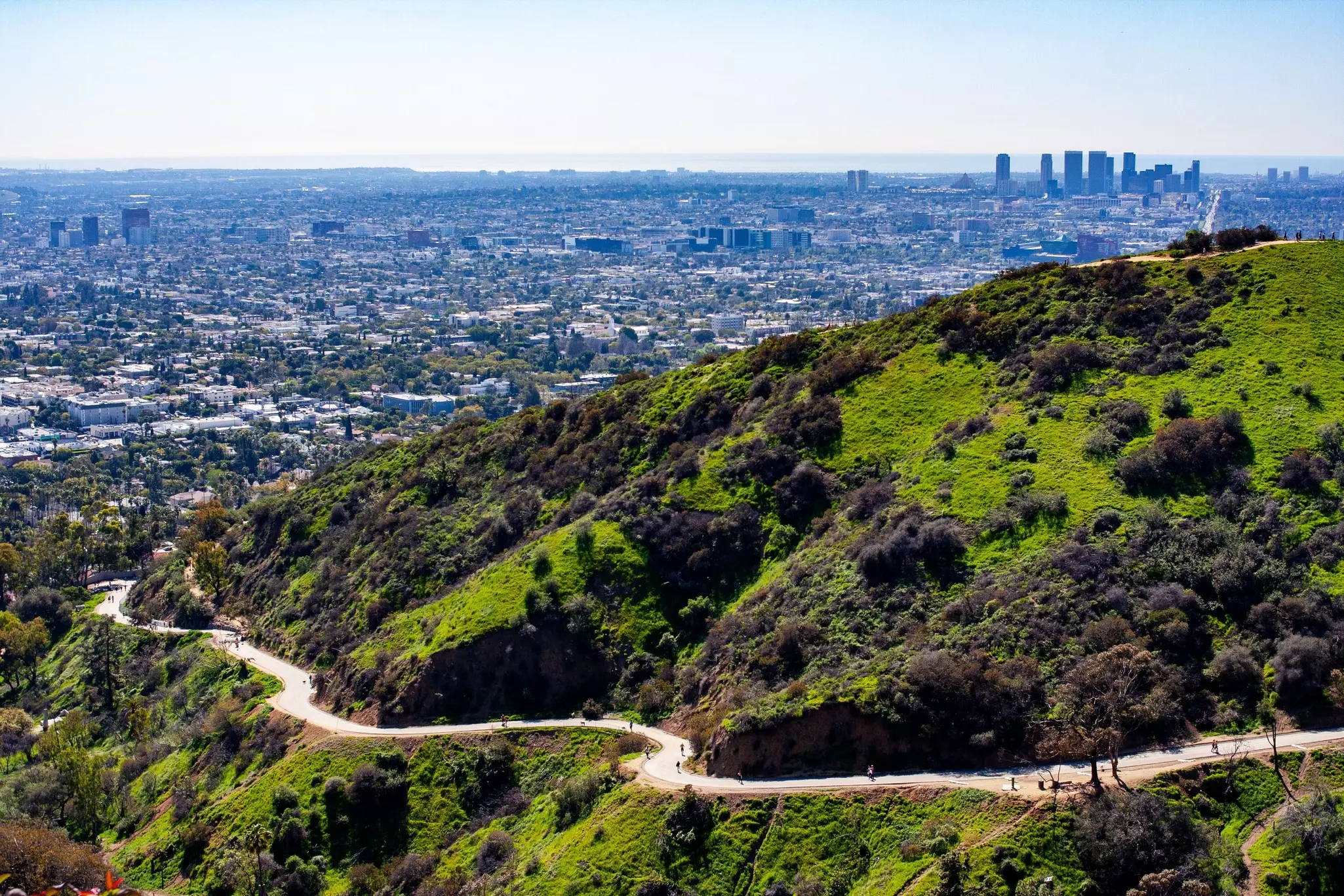 The Griffith Observatory with downtown Los Angeles in the background