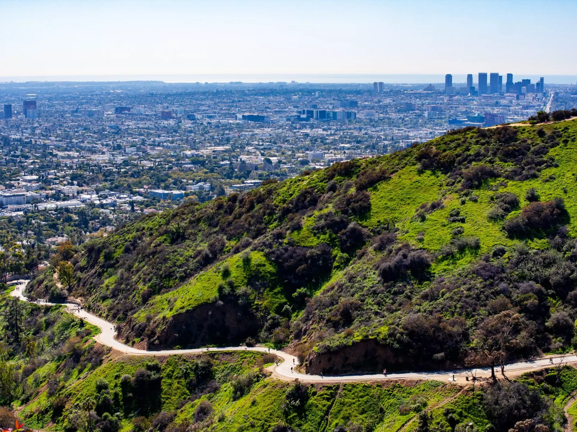 The Griffith Observatory with downtown Los Angeles in the background