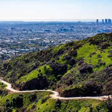 The Griffith Observatory with downtown Los Angeles in the background