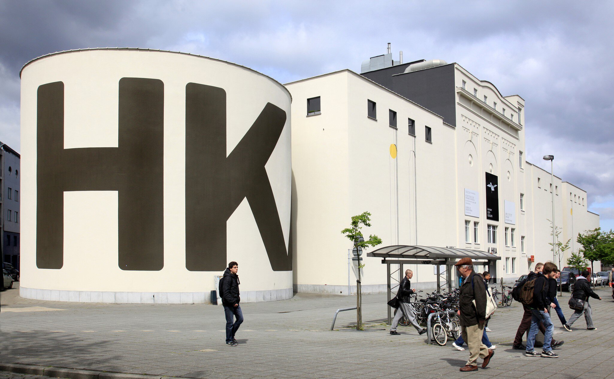 May 5, 2010: pedestrians outside of MUHKA's Museum.