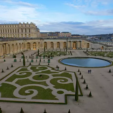 Overview of Southern Parterre gardens at Versailles.
