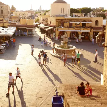 Afternoon sun on historic main square in Old Town.
Lonely Planet Traveller Magazine, Issue 30, Dodecanese Islands, Perfect trip