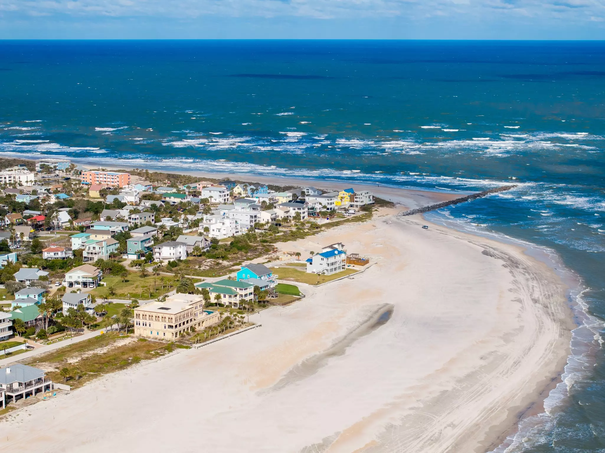 Aerial photo Vilano Beach St Augustine FL 4x4 beach