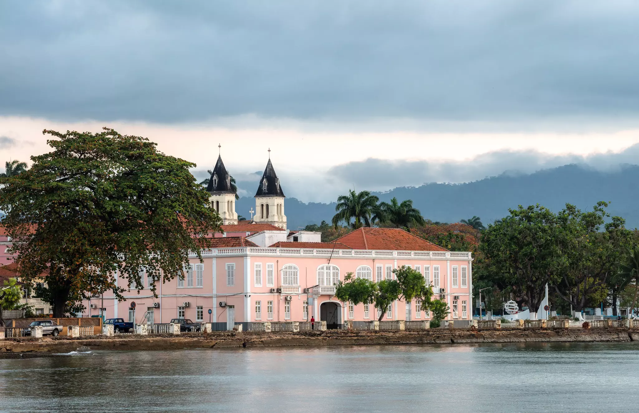 The city of São Tomé, viewed from the water, São Tomé and Príncipe.