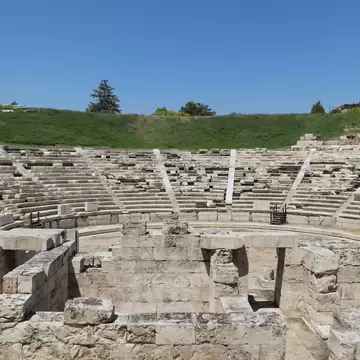 View of the Ancient Theatre of Larissa in Greece.