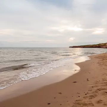 View of Cavendish beach in the morning on Prince Edward Island, Canada.