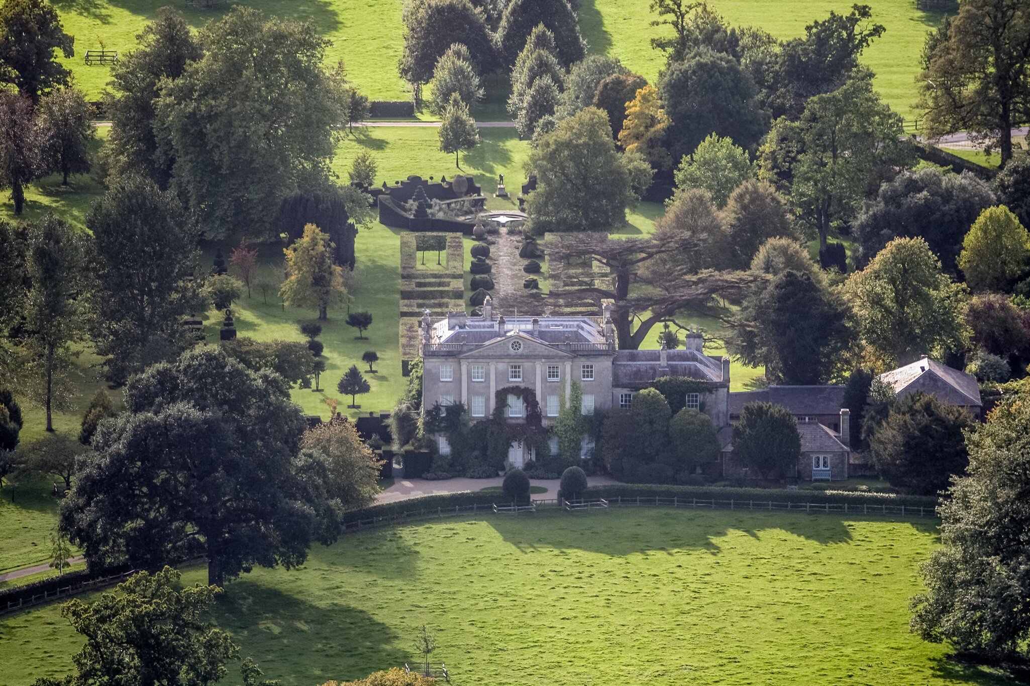 **RIGHTS MANAGED**
TETBURY, UNITED KINGDOM - SEPTEMBER 15: One mile south west of Tetbury lies the Georgian style home of Charles, Prince of Wales, Highgrove on September 15, 2006 . The 18th century residence is surrounded by 900 acres of organic land currently farmed by the Duchy of Cornwall. 
Uploaded for app use only.