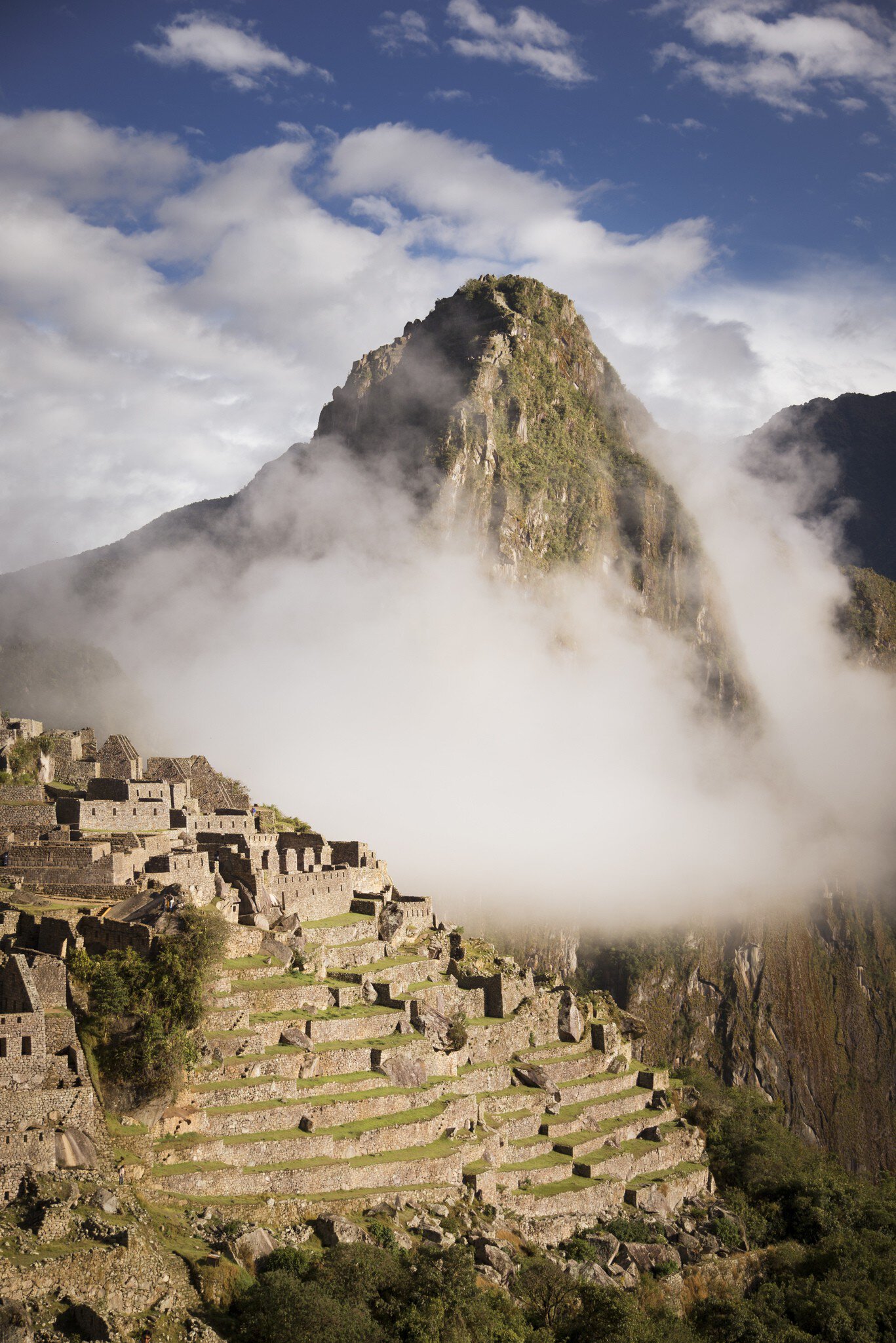 Overview of 15th-century Inca city of Machu Picchu, Peru.