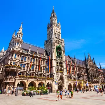 New Town Hall or Neues Rathaus is located at the Marienplatz or St. Mary's Square in Munich, Germany.