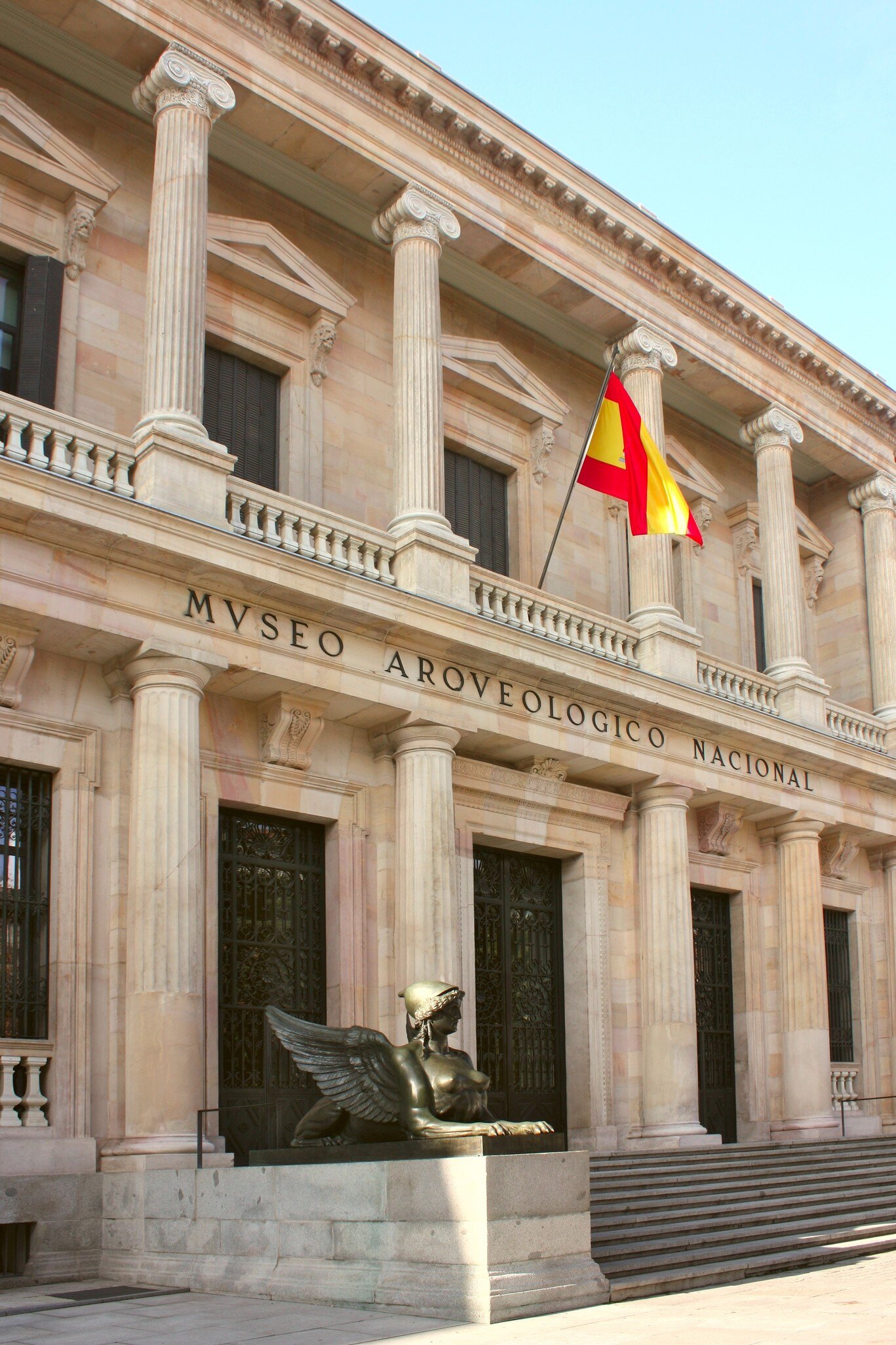 Entrance to the National Archaeological Museum of Spain in Madrid.