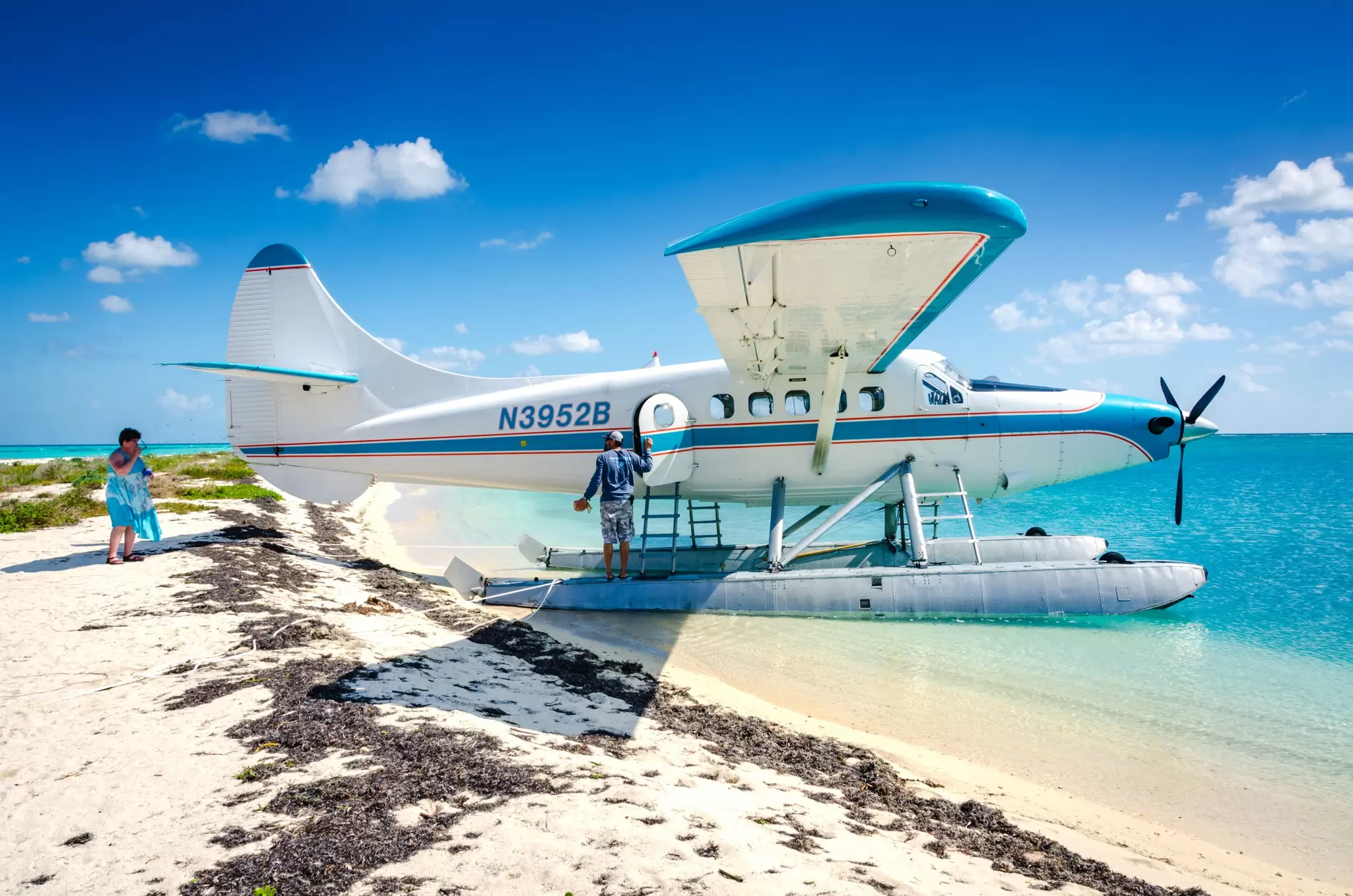 A seaplane at Dry Tortugas National Park in Florida. Shutterstock