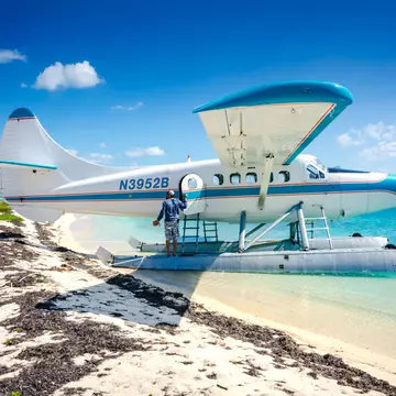 A seaplane at Dry Tortugas National Park in Florida. Shutterstock