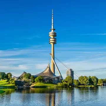 The Olympiaturm has an overall height of 291 m and a weight of 52,500 tons.