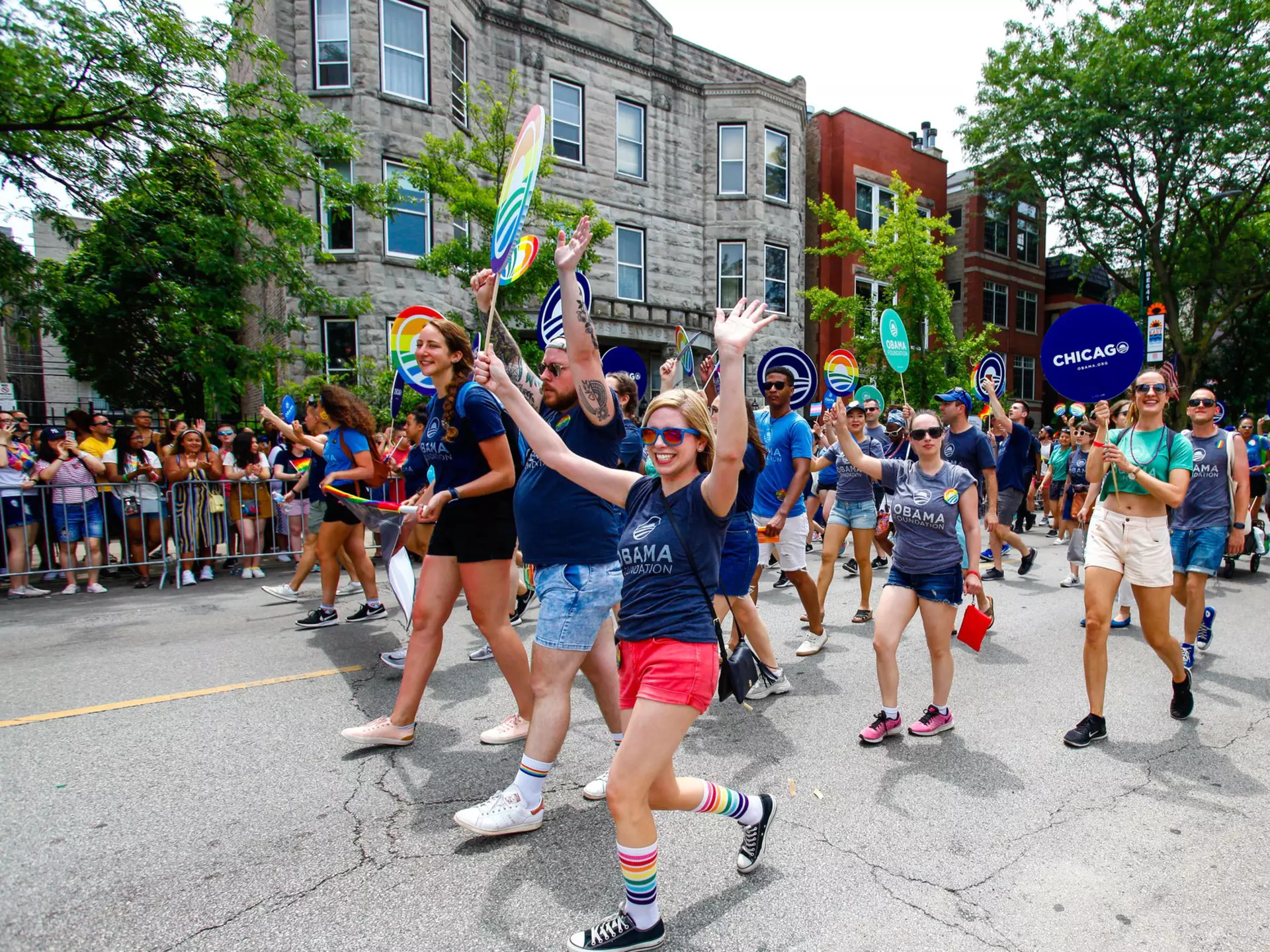 Marchers at Chicago's annual Pride parade. 
