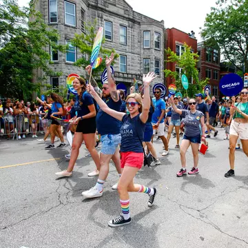 Marchers at Chicago's annual Pride parade. 
