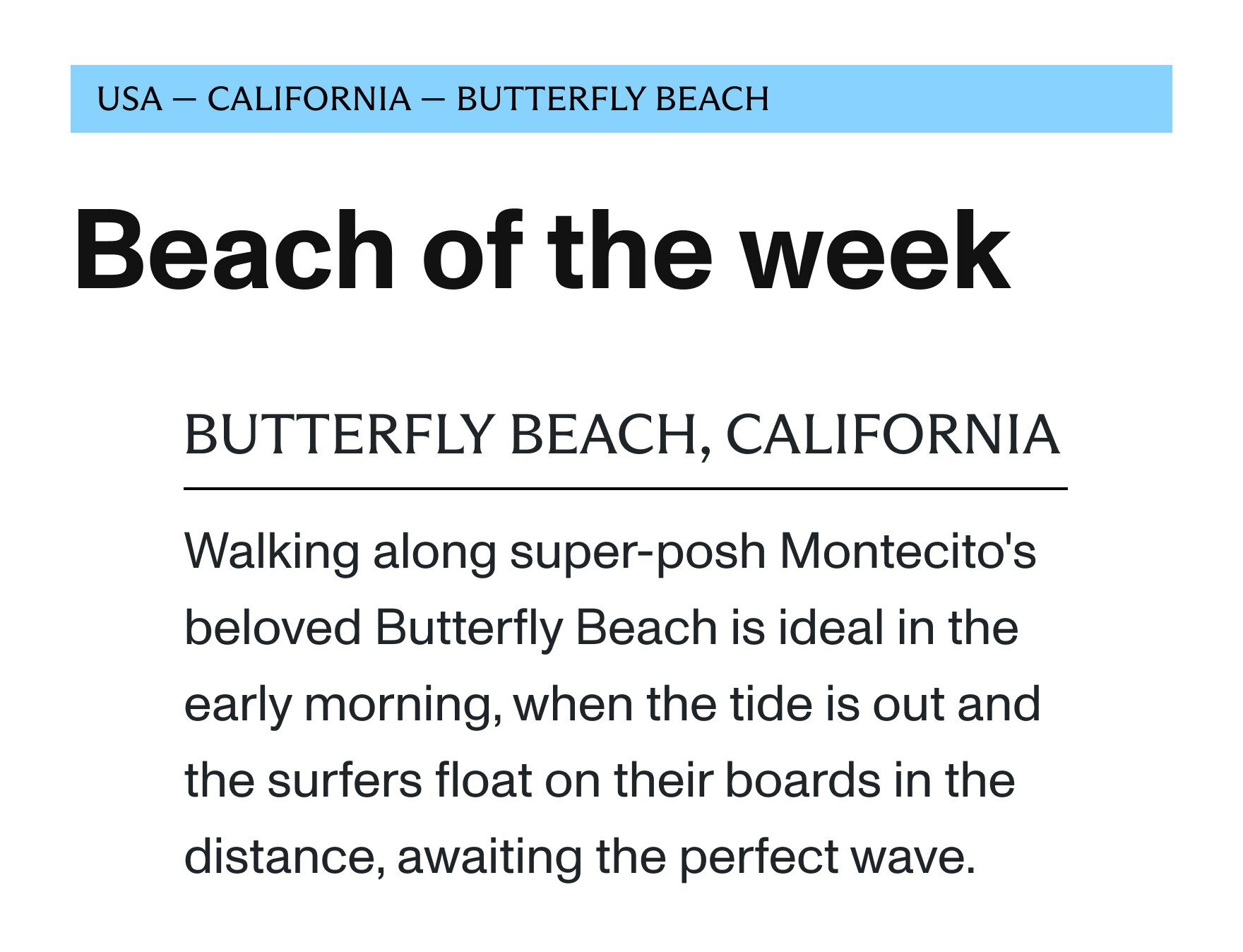Beach of the week