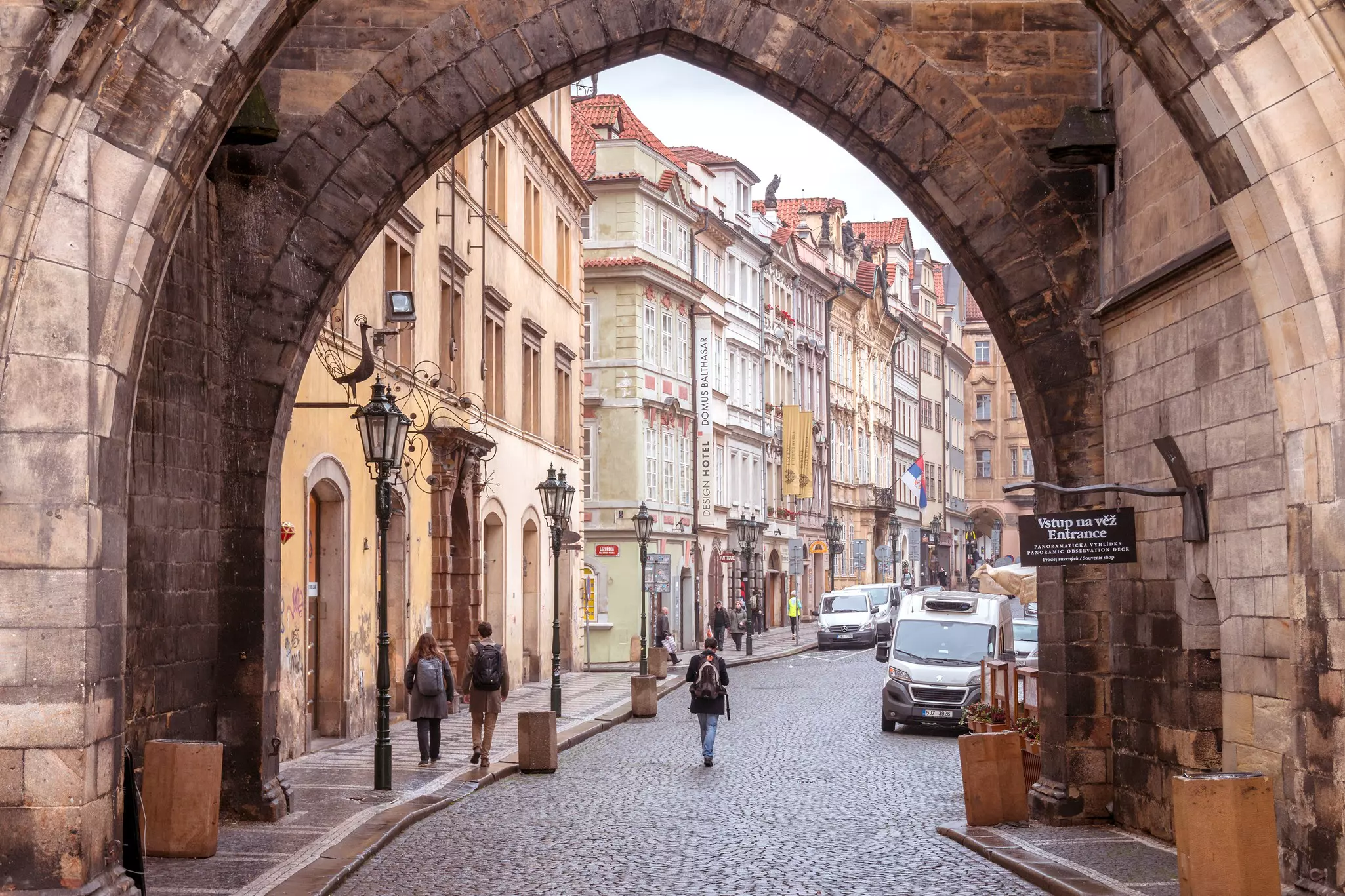 Old Town Prague Seen from Charles Bridge Tower Gate
