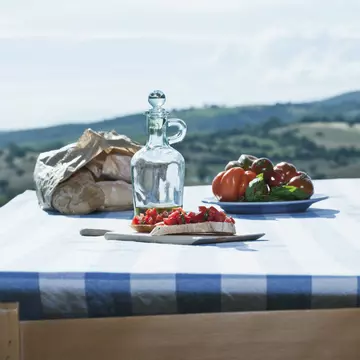 Italy, Tuscany, Magliano, Bruschetta, bread, tomatoes and olive oil on table
Bread; Bruschetta; Color Image; Cooking Oil; Cruet; Cultures; Day; Focus On Foreground; Food and Drink; Freshness; Healthy Eating; Horizontal; Italy; Juicy; Landscape; Magliano; Mediterranean Food; No People; Oil; Olive Oil; Outdoors; Photography; Plate; Ready-To-Eat; Ripe; Sky; Table; Tablecloth; Tomato; Tuscany; Vegetable;