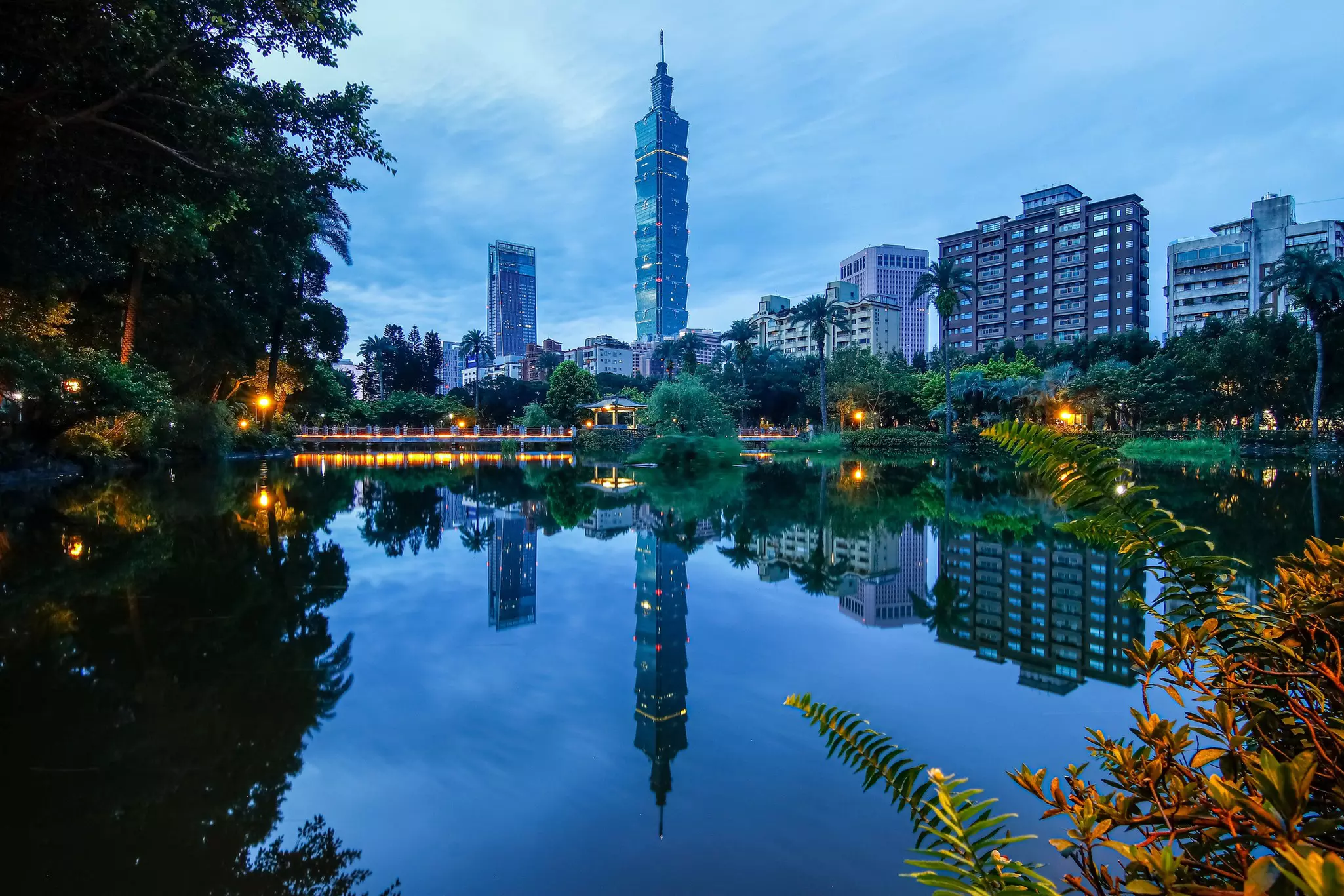 Despite the skyscrapers, including Taipei 101, there's plenty of green space in the Xinyi Commercial District  © Getty Images / EyeEm