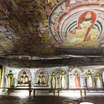 Interior of Royal Rock Temple, Dambulla, Sri Lanka