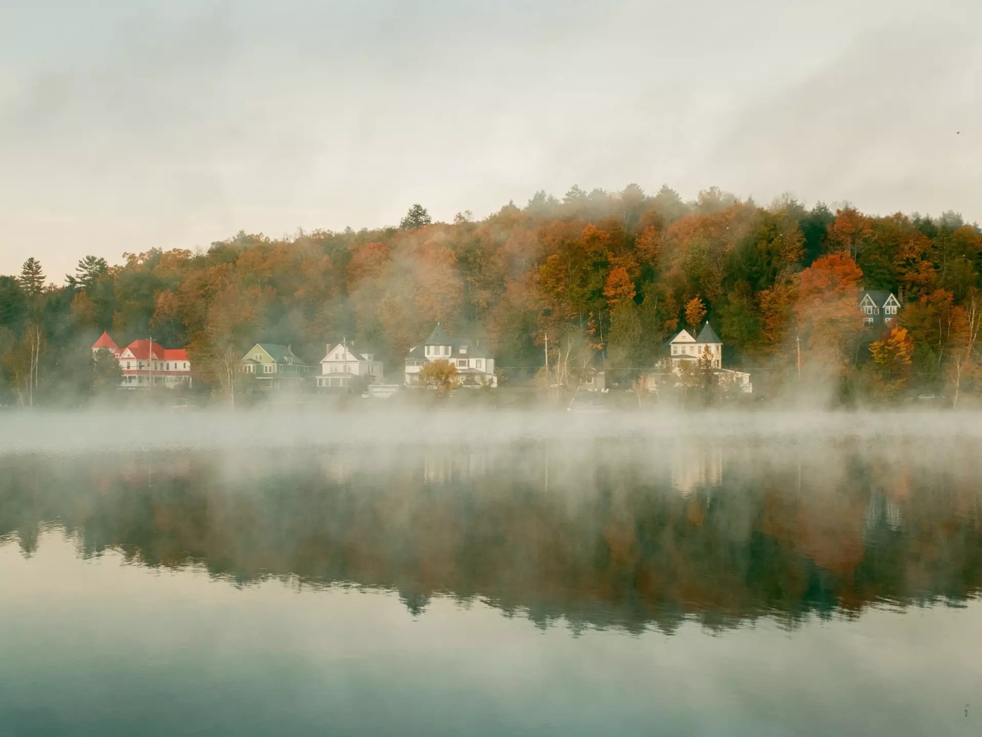 Morning fog on Saranac Lake, the Adirondack Mountains, New York. Jon Bilous/Shutterstock