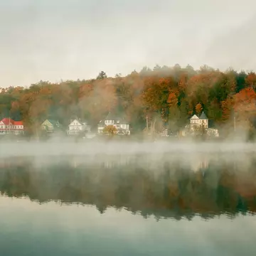Morning fog on Saranac Lake, the Adirondack Mountains, New York. Jon Bilous/Shutterstock