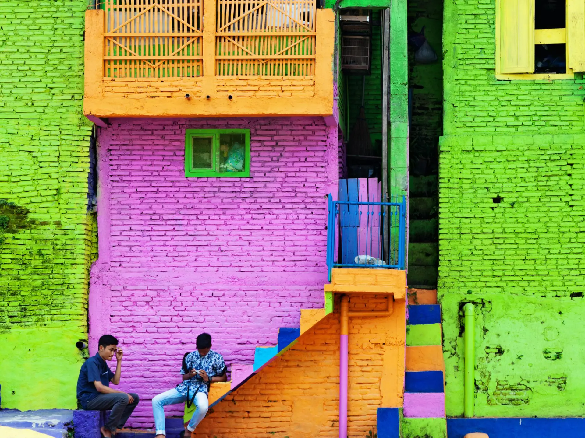 Colorful houses in Jodipan village, Java