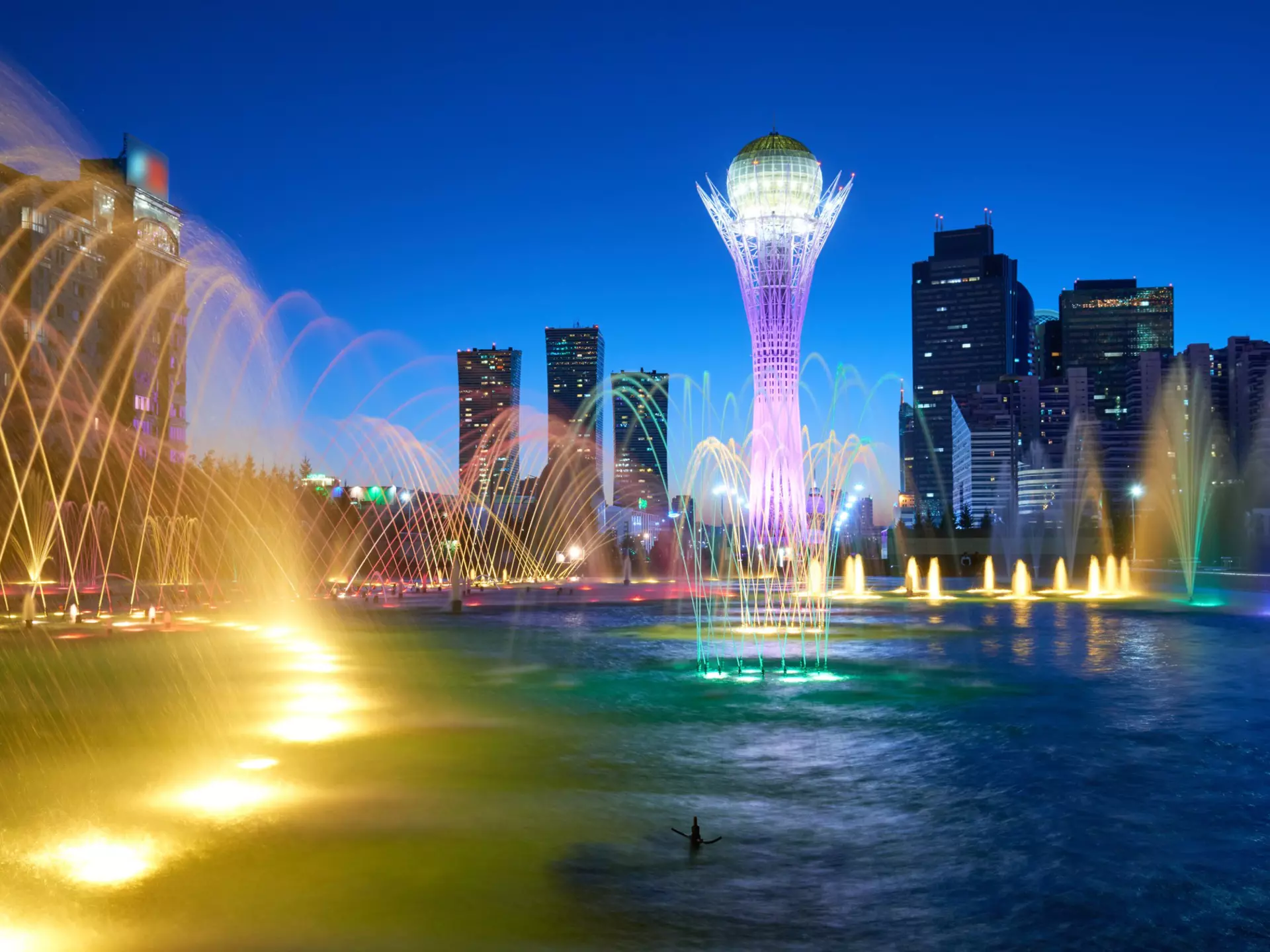 Gleaming architecture at every turn. Yerbolat Shadrakhov / Getty Images