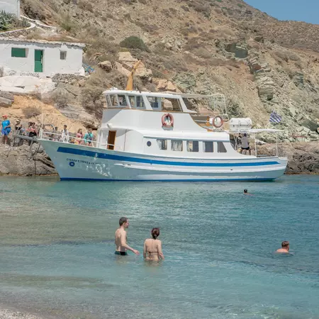 A boat at Paralia Agios Nikolaos 
