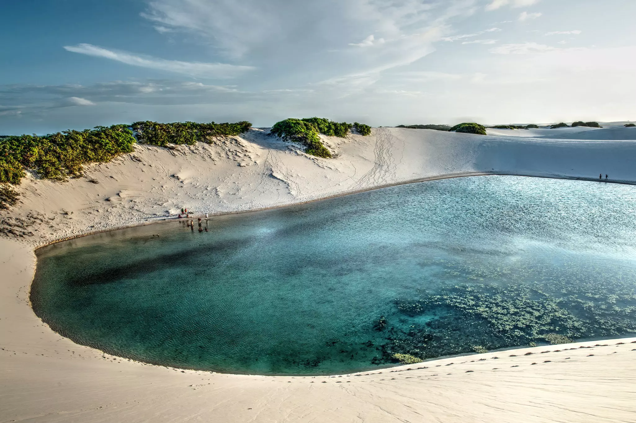 Freshwater lagoons form during the rainy season in the dunes of Lençóis Maranhenses National Park © Luiz Felipe Sahd / Getty Images