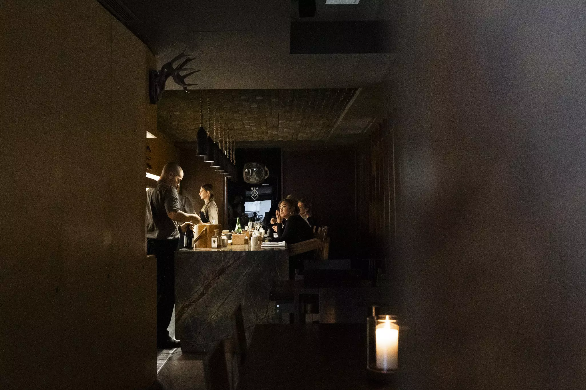 Inside the intimate dining room of Euskalduna Studio in Porto, Portugal. 