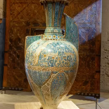 A vase on display in the Museo de la Alhambra in Granada, Spain.