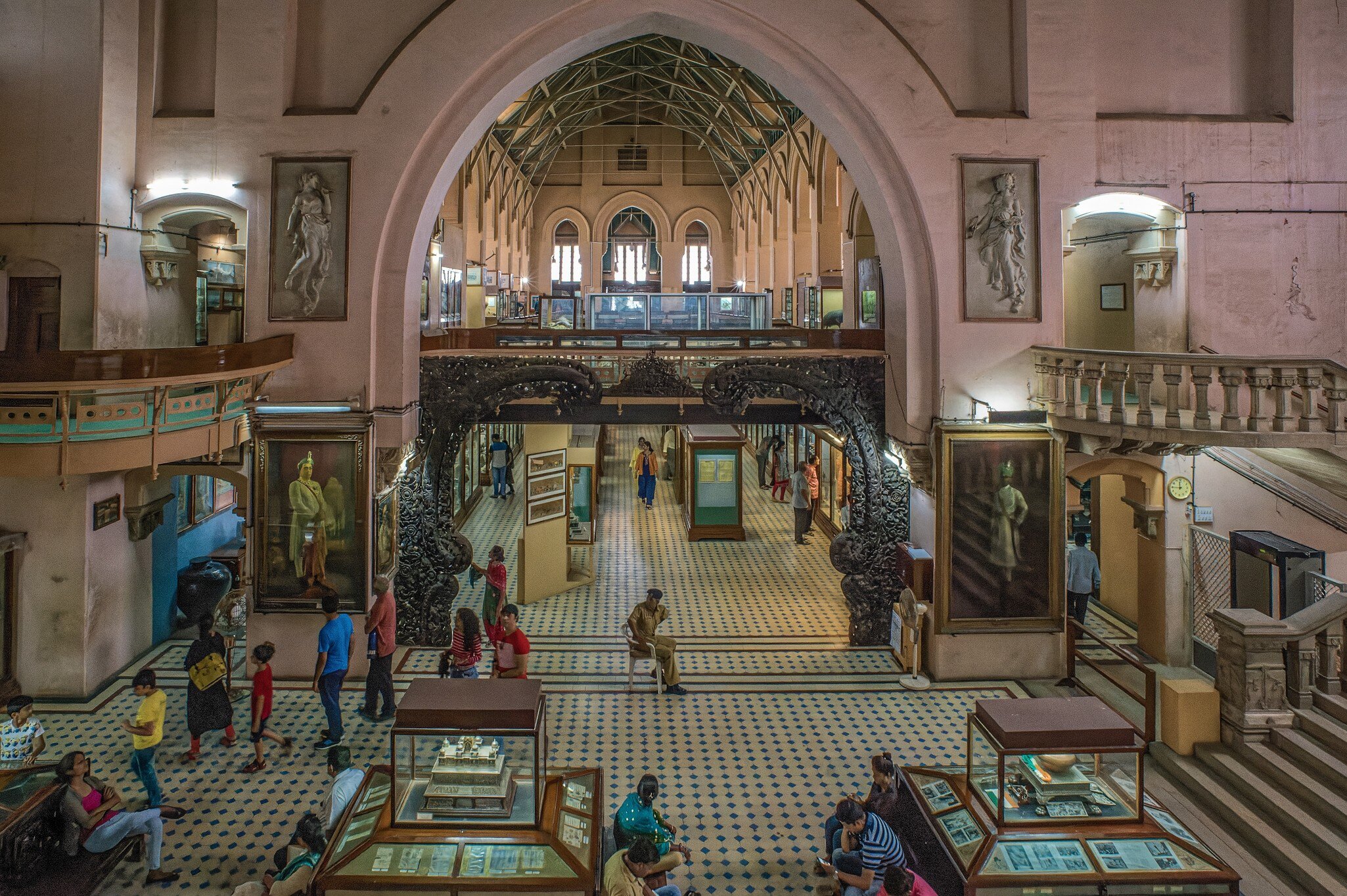 Inside view of Baroda Museum and Picture Gallery, Gujarat, India.