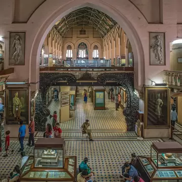 Inside view of Baroda Museum and Picture Gallery, Gujarat, India.